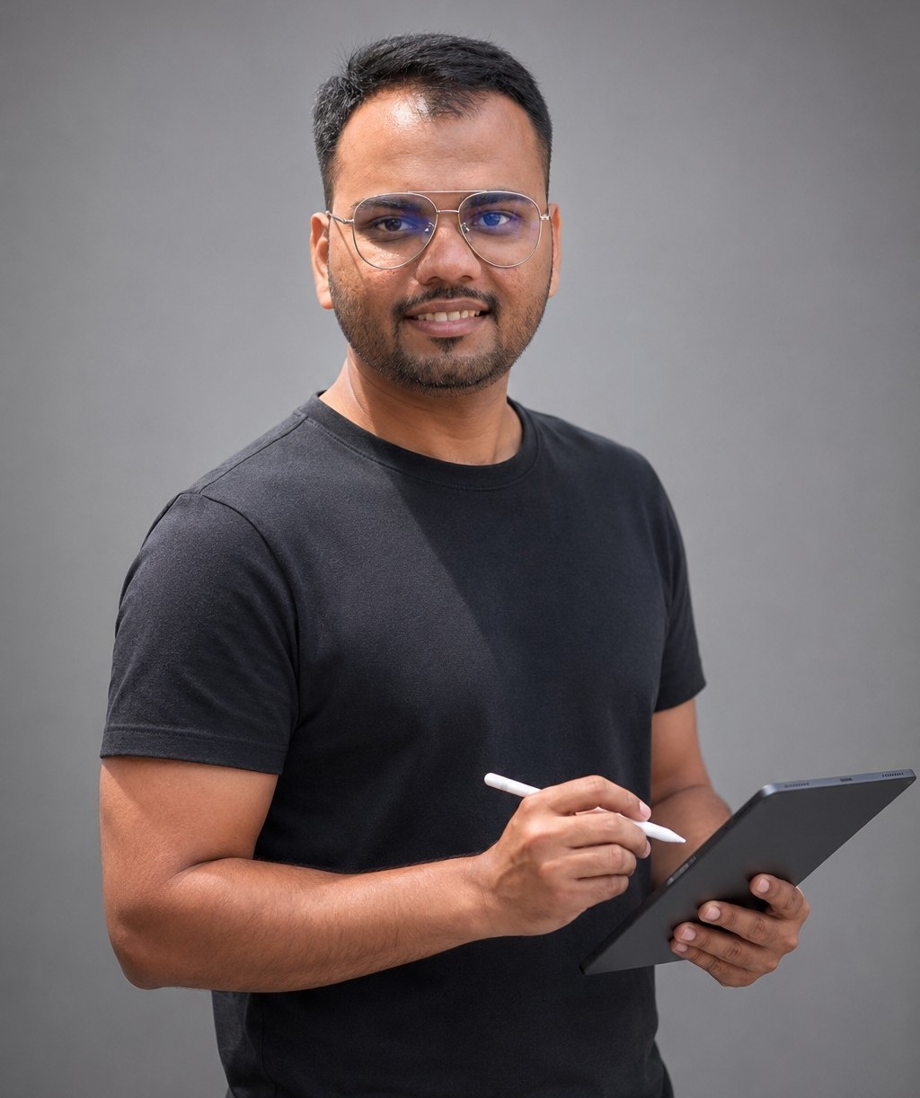 Mautik Patel at his desk — technical thought leadership